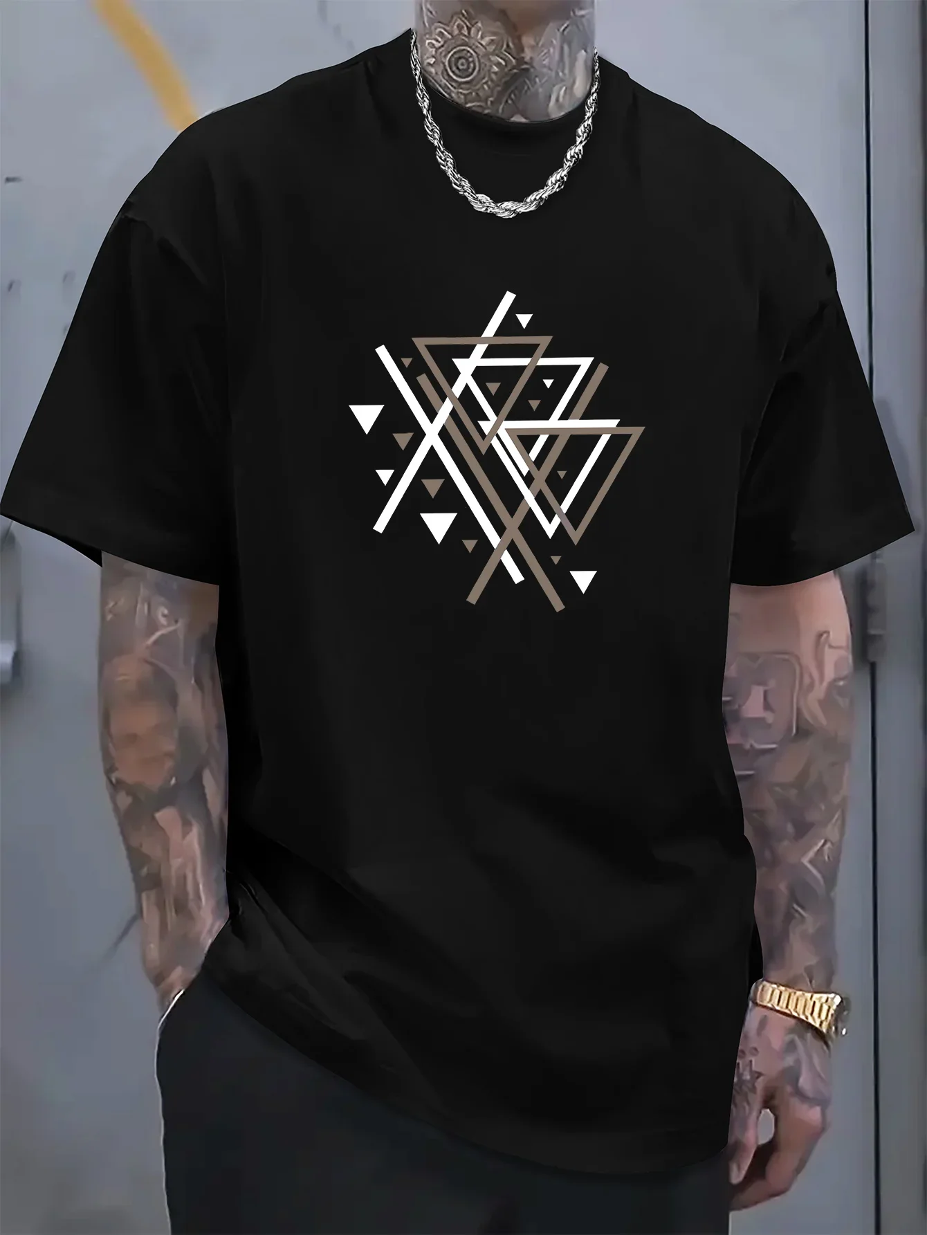 

Модная повседневная спортивная креативная свободная футболка с круглым вырезом из хлопка 100, с коротким рукавом для мужчин