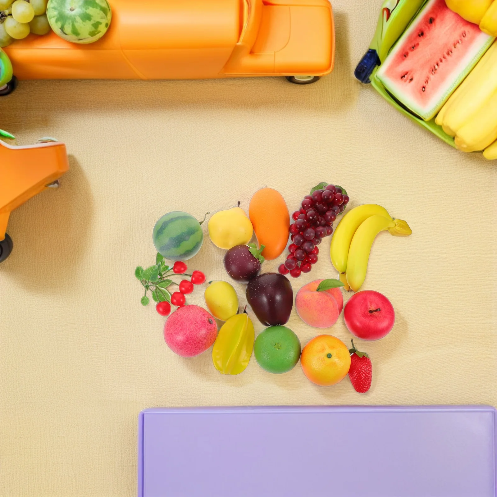 

16Pcs Lifelike Fake Fruit Set Artificial Fruit Display Decoration Shop Window Classroom Layout Scene Artificial Food for Display