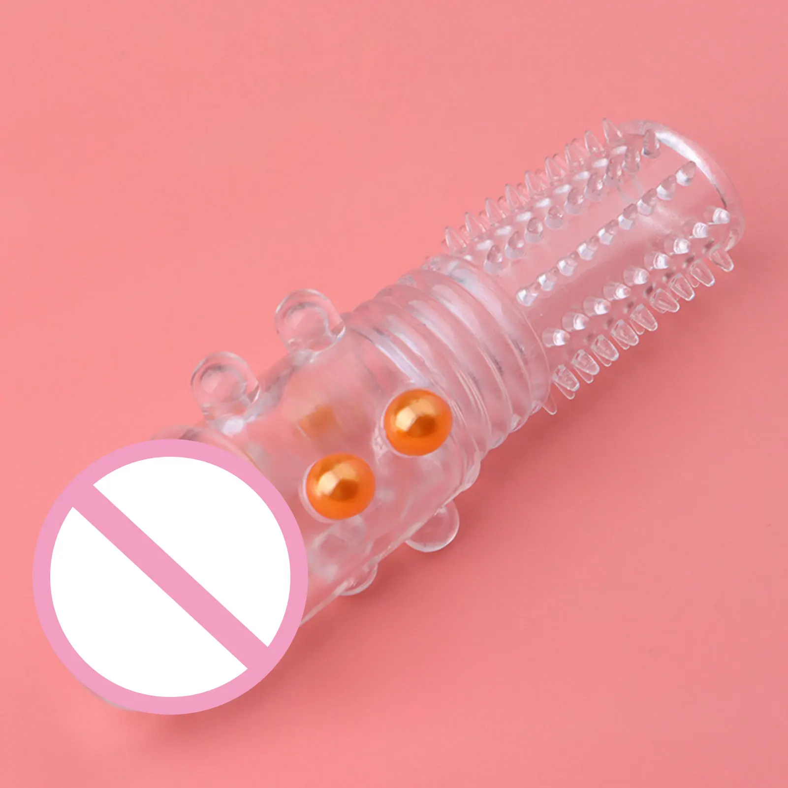Reusable Penis Sleeve Dotted Beads Cock Ring Cover Delay Impotence Erection Extensions Finger Comdoms G spot for Sex Adult Men view 2