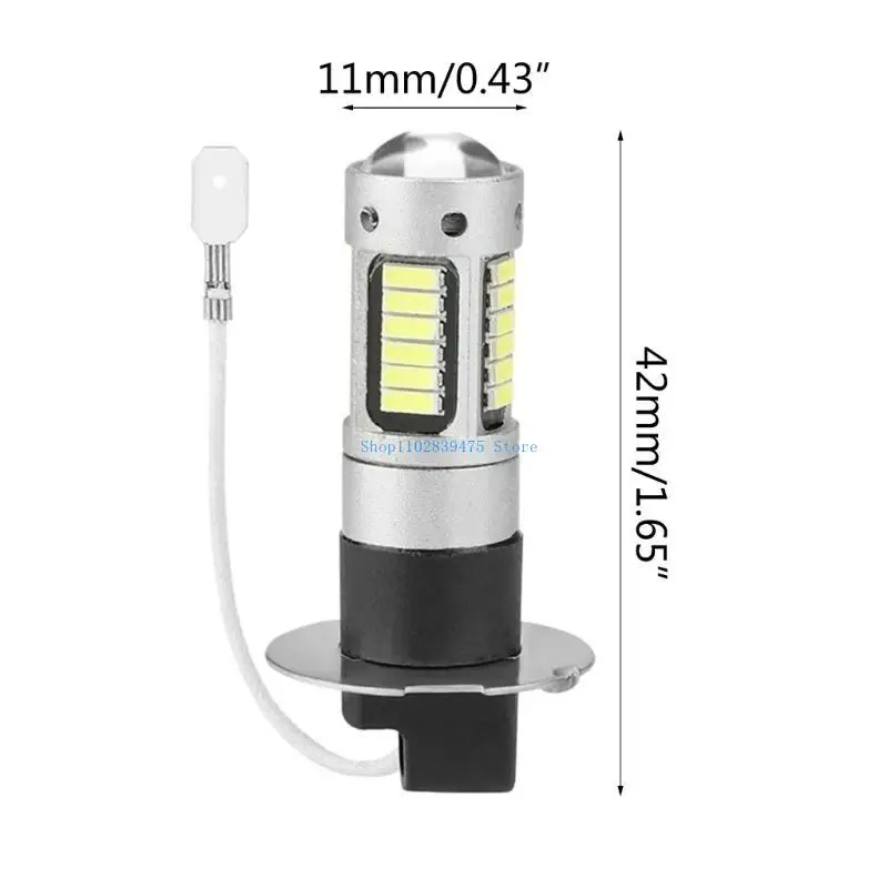 33WB 2x المصباح الأمامي LED LED 4014 30SMD P13W 9006 نهار تشغيل طاقة عالية للسيارة