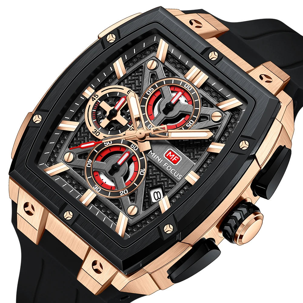 

MINI FOCUS 0602G Sports Quartz Men's Watch Waterproof Calendar Luminous Chronograph Watches for Men Relojes Para Hombres Часы