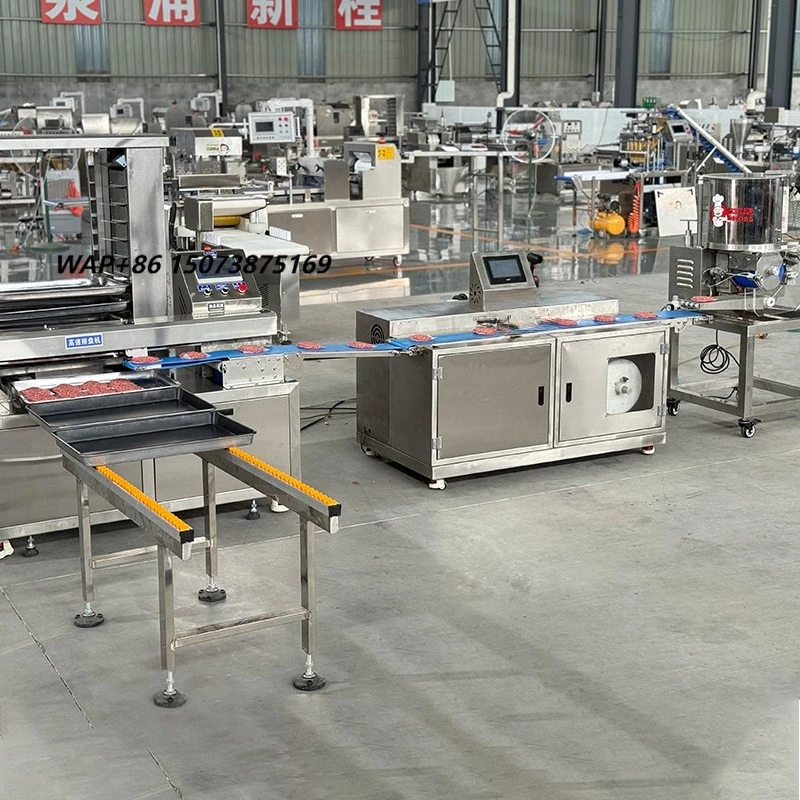 Automatic Beef Patty Processing Machine Hamburger Meat Pie Making Machine Chicken Nugget Fish Hamburger Machine