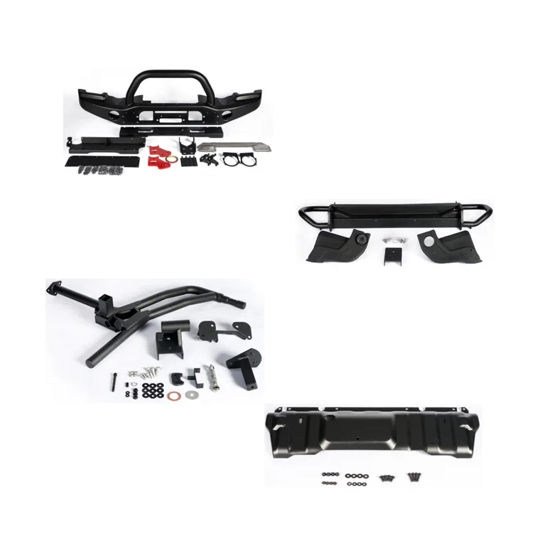 

Front and Rear Bumpers Spare Tire Carrier Lower Guard 4x4 Off-road Accessories Black Modified Bumper for Wrangler JK AEV Style