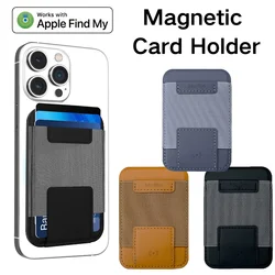 Trackable Magnetic Card Holder Leather Tracker Smart Magnetic Wallet Work with Find My Built in For iPhone 17/16/15/14 Series