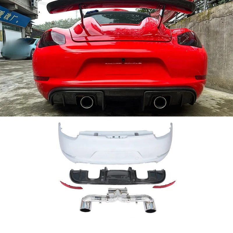 [1979LL] Car bodykit 2009 2010 2011 2012 987 rear bumper upgrade to GT4 style body kit for Porsche boxster Cayman