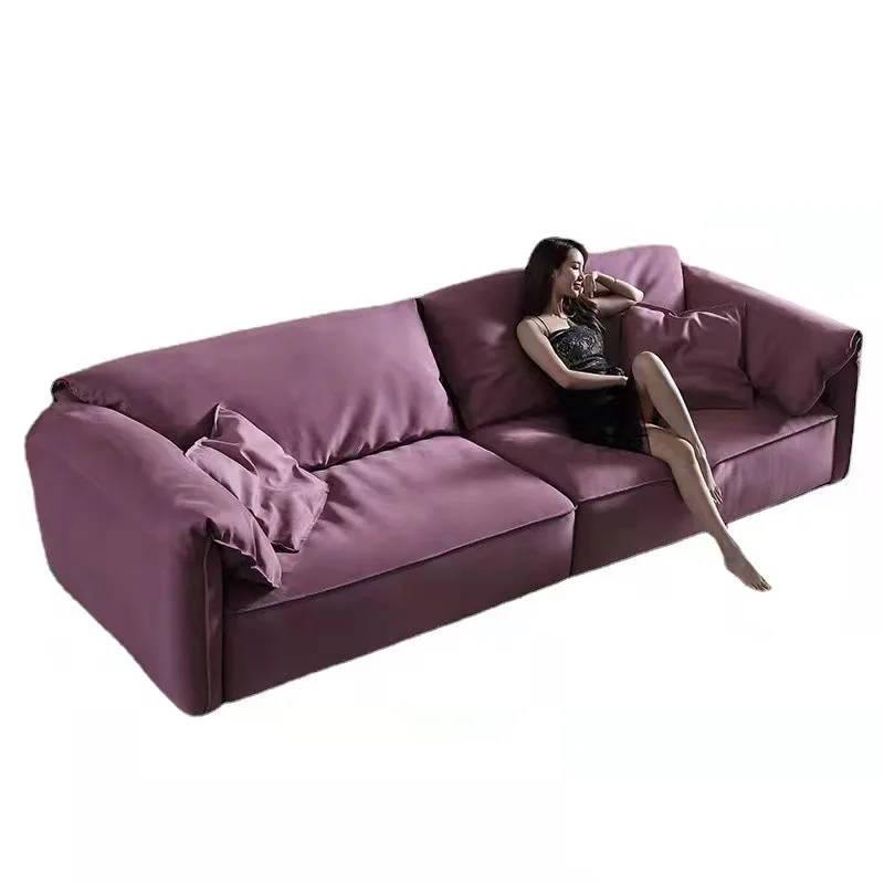 

Sofa living room Modern light luxury designer Small apartment Italian minimalist elephant ear matte cloth