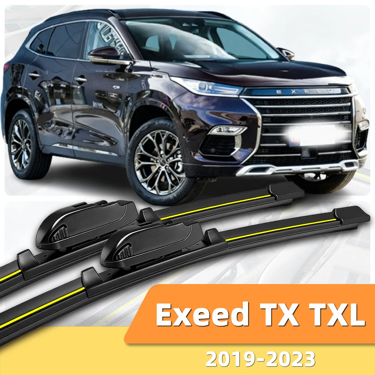 

2PCS Wiper For Car Front Windshield Suitable For Chery Chirey Exeed TX TXL (2019-2023) Natural Rubber Silent Bidirectional Wiper