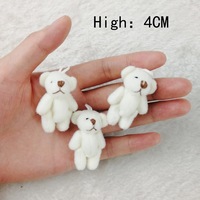 100Pcs/lot  4cm Mini Teddy Bear Soft Stuffed Plush Toys Kawaii Small Teddy-Bear Dolls Xmas Birthday Gift Party Decor