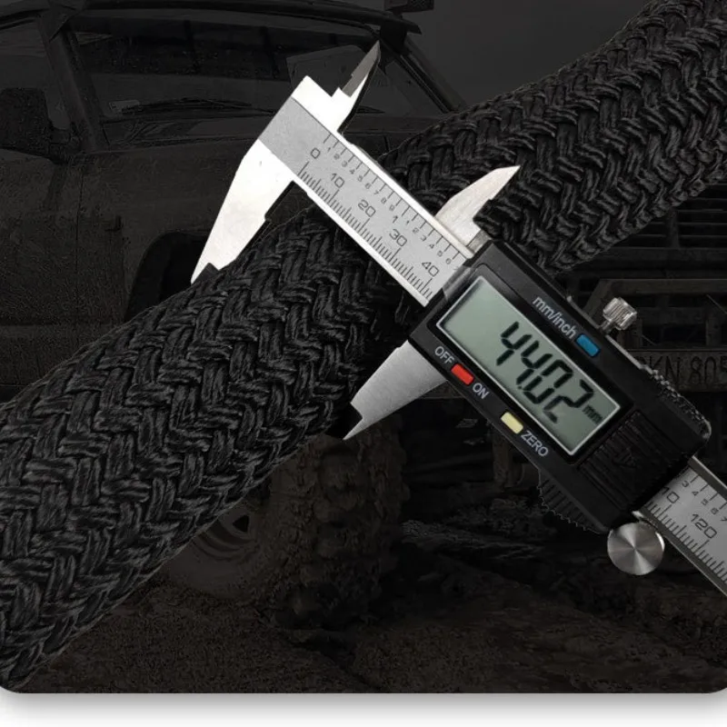 40mm*9m Heavy Duty 35000KG/77100LBS Kinetic Recovery Rope Off-Road Emergency Rescue High Tensile Force Towing Rope Soft Shackle