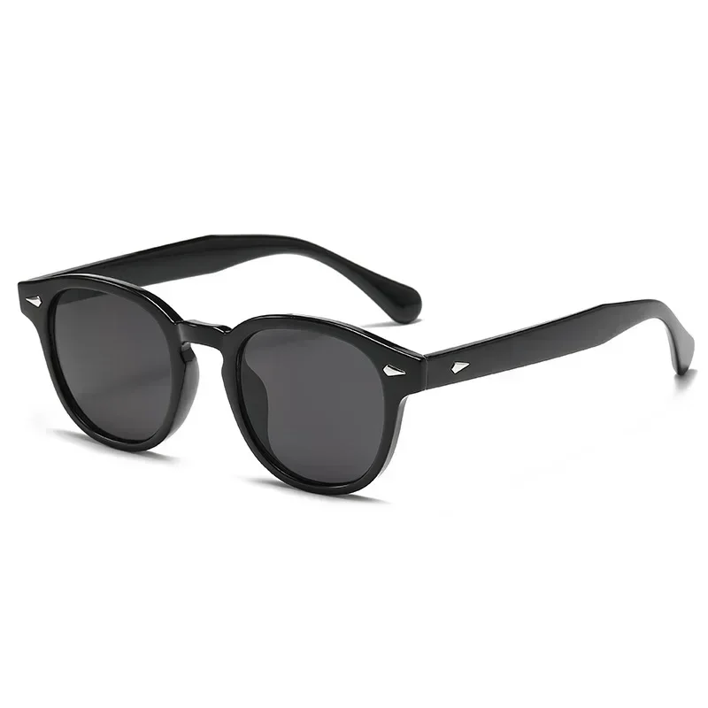 JNPCXI Qualitäts-Retro-Rundsonnenbrille für Damen, Modische Nieten-Dekoration, UV400-Schutz, Punk-Leoparden-Sonnenbrille für Herren
