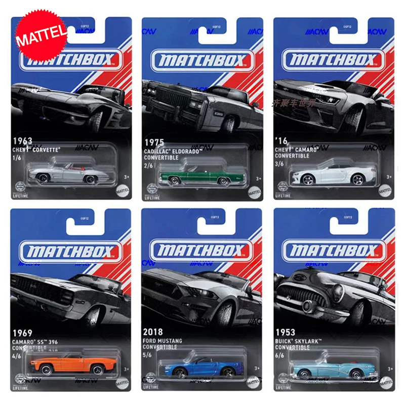 Original Mattel Matchbox Car 1/64 Diecast Chevy Camaro Ford 2018 Mustang Convertible Vehicle Model Toys for Boys Collection Gift