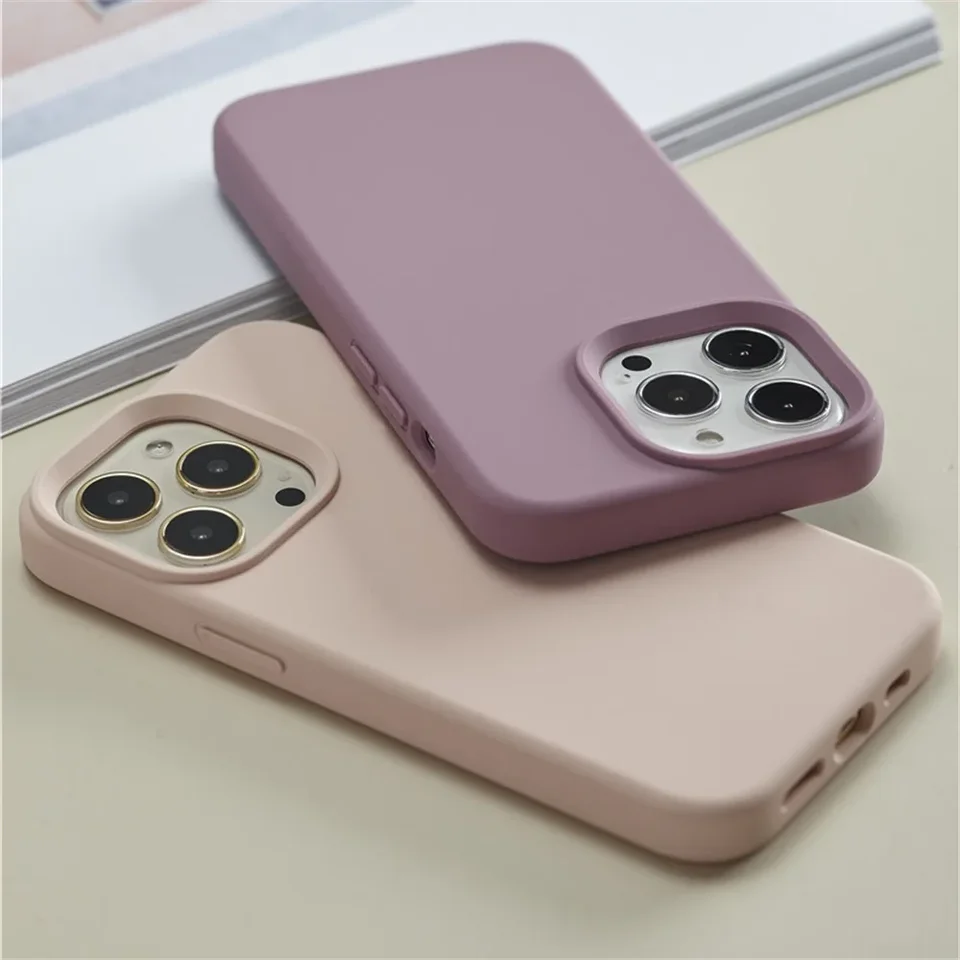 Funda de silicona líquida de lujo para iPhone 17 16 15 11 12 13 14 Pro Max, también para 7 8 Plus X XR, suave y resistente a golpes 3