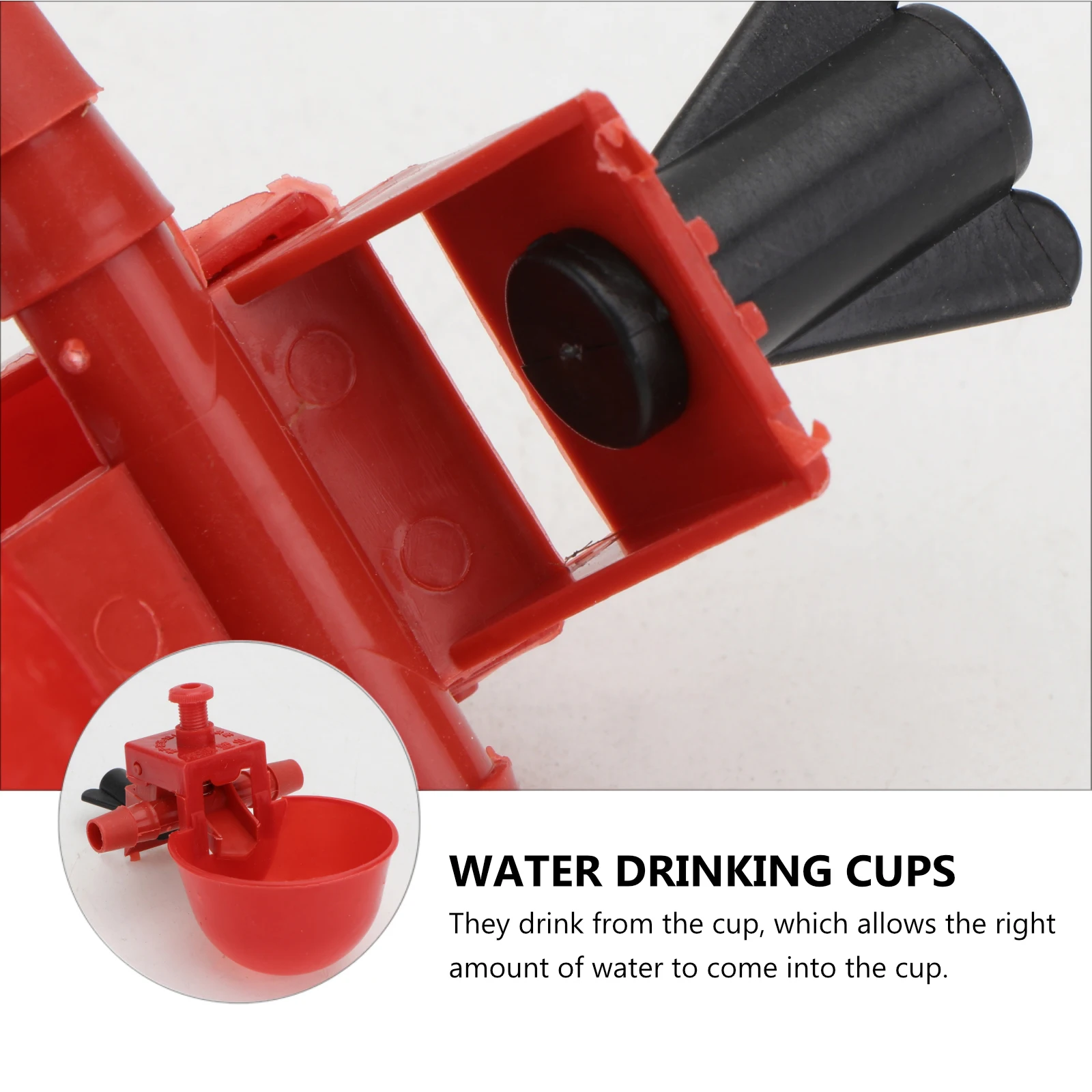 

12pcs Chicken Pigeon Drinker Drinker Durable Abs Poultry Water Feeder For Birds Pigeons Quail Farm Home Use Red