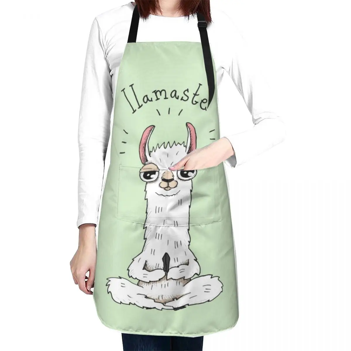 Llama yoga pose with llamaste Apron women's kitchens Restaurant Kitchen Equipment Apron