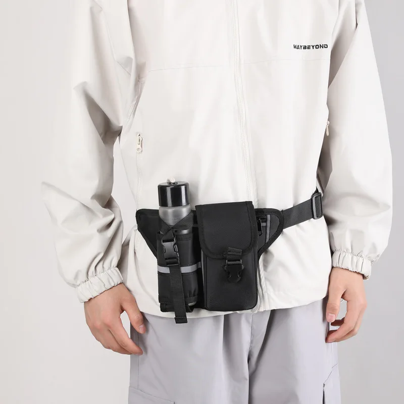 

New Outdoor Hiking Mountaineering Tactics Multi-functional Water Cup Bag Mobile Phone Walkie-talkie Storage Bag Fanny Pack