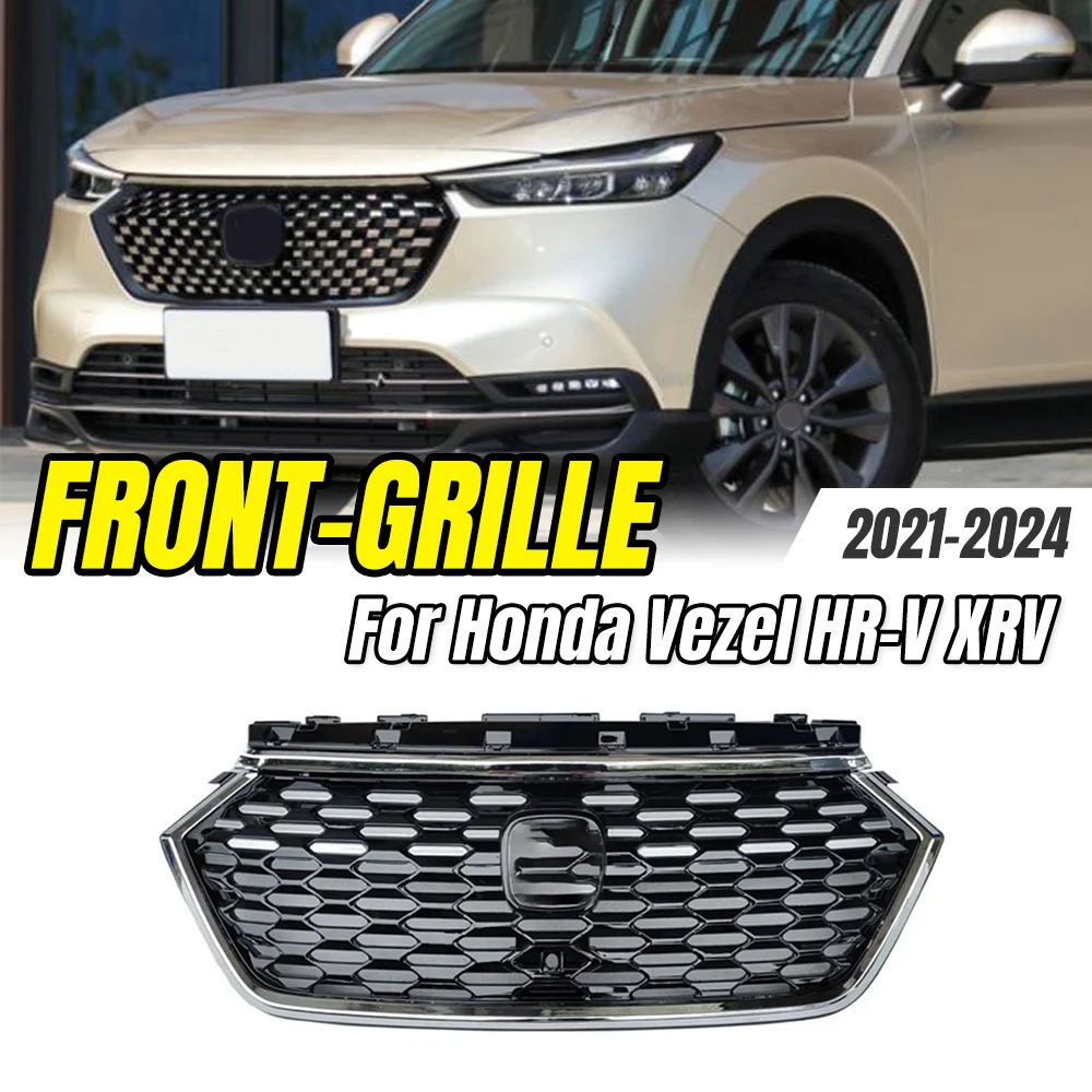 

For Honda Vezel HR-V XRV 2021-2024 Front Bumper Grille Cover Car Style Protector Decoration Accessories Exterior Sticker