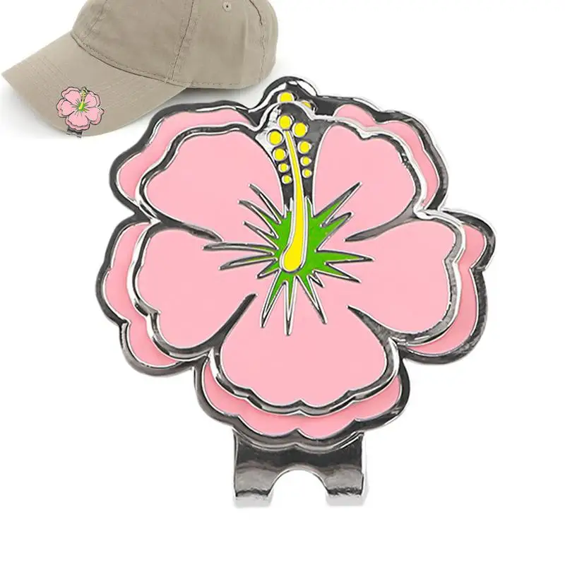 

Golf Ball Marker Holder Double Layer Mark Removable Golf Hat Clip Unique Peach Blossom Design Golf Hat Clip Leave No Trace Gift