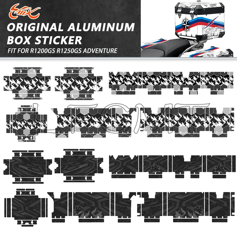 

Motorcycle Aluminum Trunk Box Decorative Decals Top Case Pannier Stickers for R1250GS R1200GS ADV R1250 GS Adventure 2014-2024