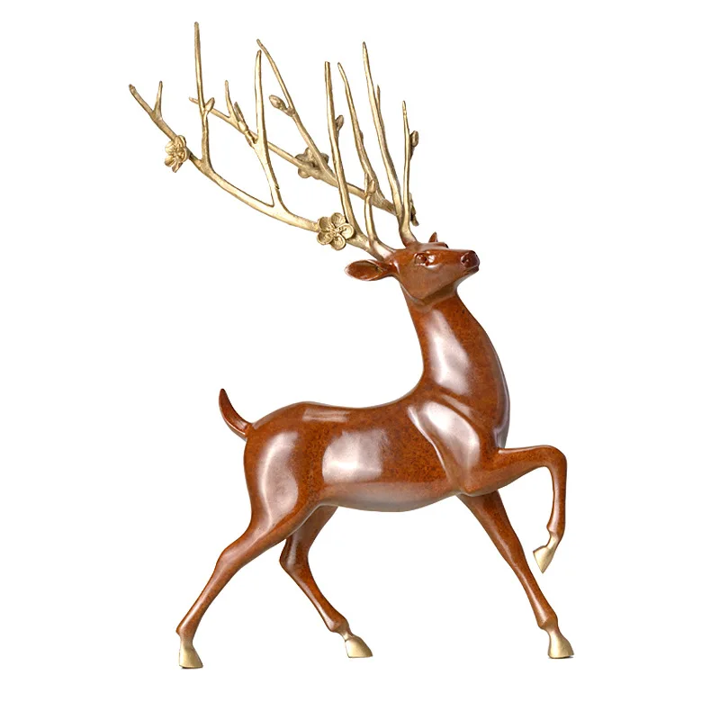 

Высококачественные медные изделия ручной работы, безопасное путешествие, настольное украшение в виде пятнистого оленя, офисное украшение