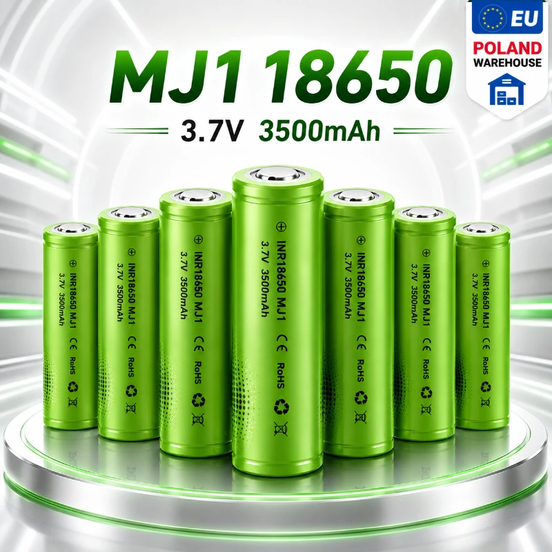 Wiederaufladbare Batterie INR18650 MJ1 18650 3,7V 3500mAh mit hoher Entladung, Lithiumzelle für Elektrowerkzeuge, Taschenlampen, Batteriepacks und DIY-Projekte, schneller Versand aus EU-Lager Polen.