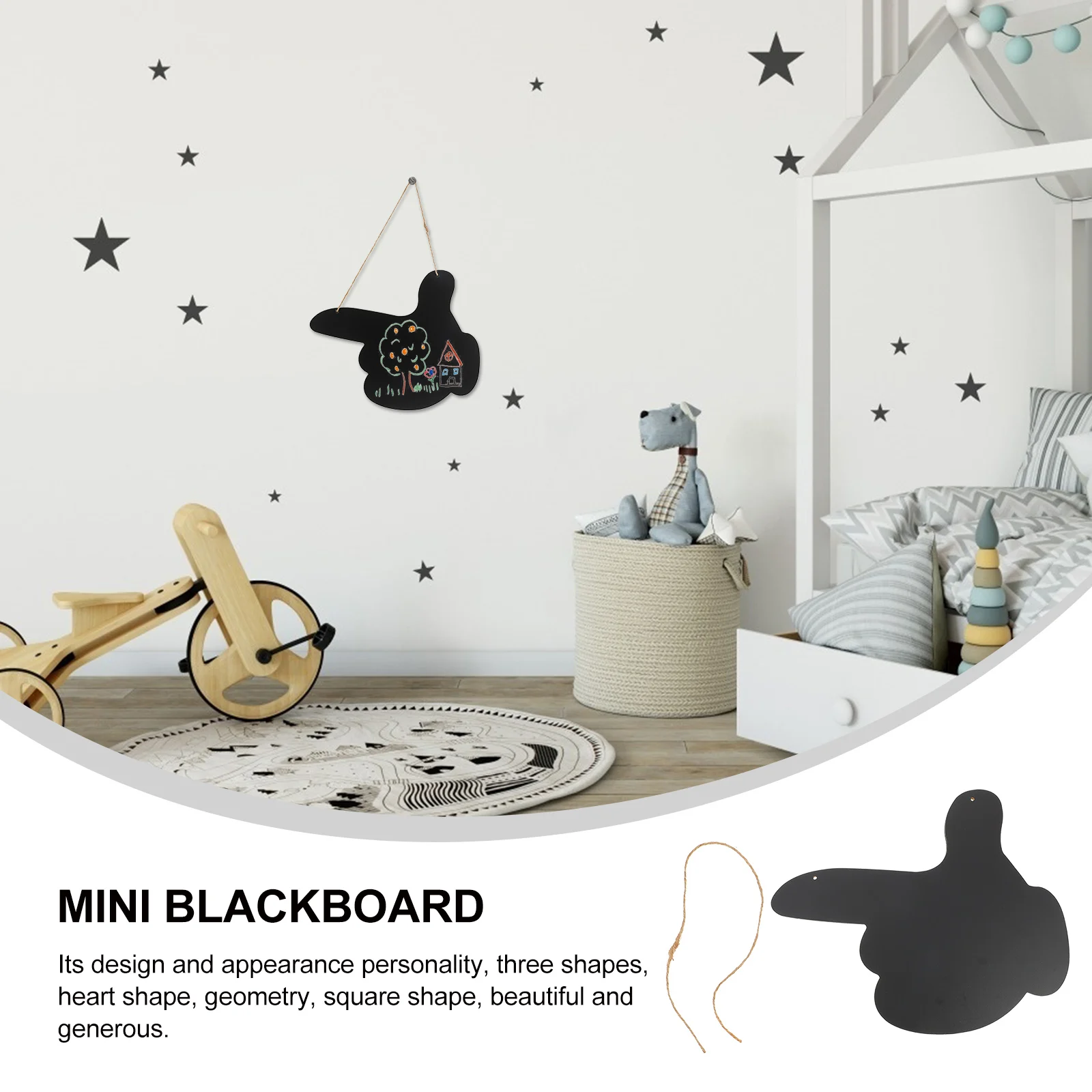 

Hang-style Blackboard Message Restaurant Chalkboards Coffee Shop Tag Wooden Signs Decoration Handicraft Mini
