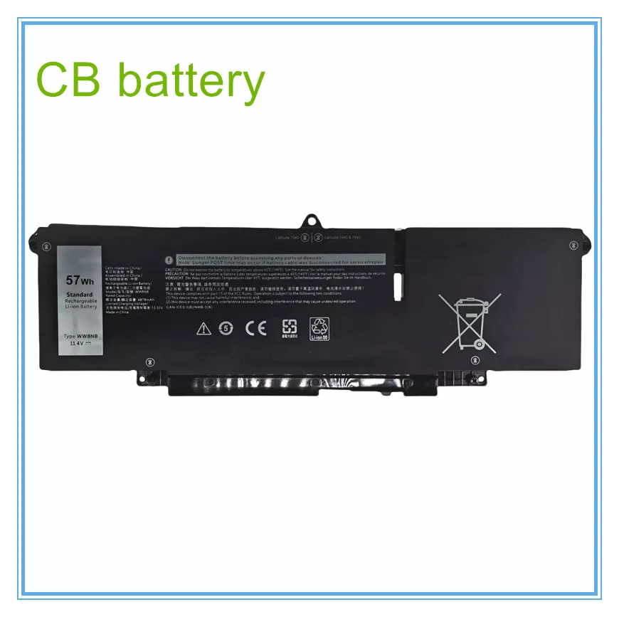 

Laptop battery for 7340 7440 7640 WW8N8 66DWX 047T0 57Wh