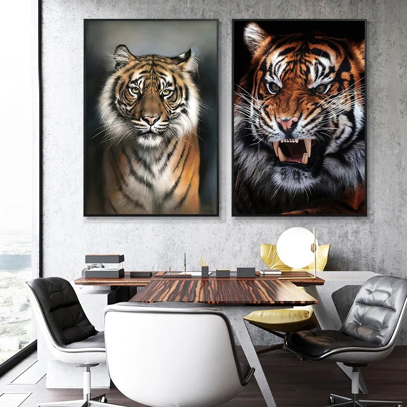 Animal Diamond Painting 5d Full Diamond Tiger Hand Embroidery Living Room Bedroom Entrance Decoration Painting Hanging Painting