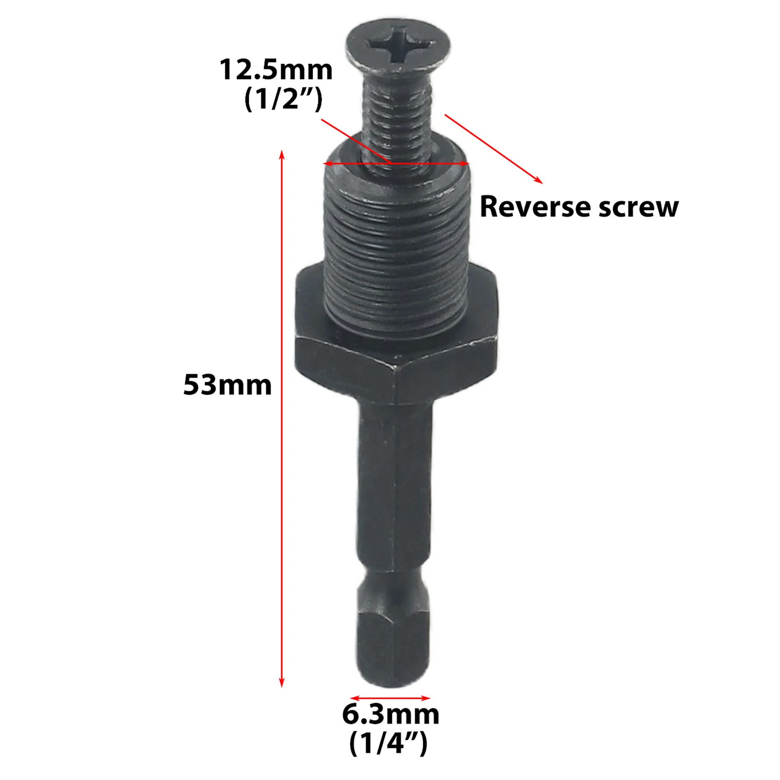 Workshop Equipment Power Tool Parts And Accessory Driller Bit Chuck Adapter Hex Shank Steel Black To 1/2 3/8Inch Male Thread 1pc