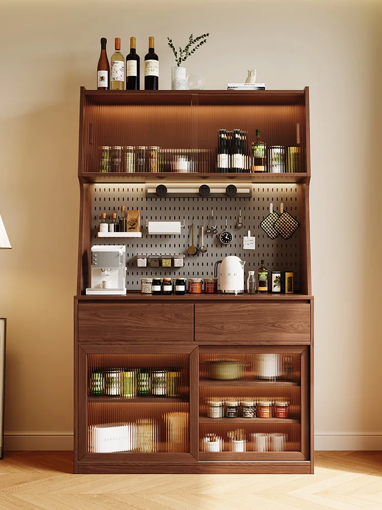 

Обеденный боковой шкаф из массива дуба, индивидуальный заказ, новый продукт 2025 года, взрывная стена, встроенный шкафчик для гостиной, старинный