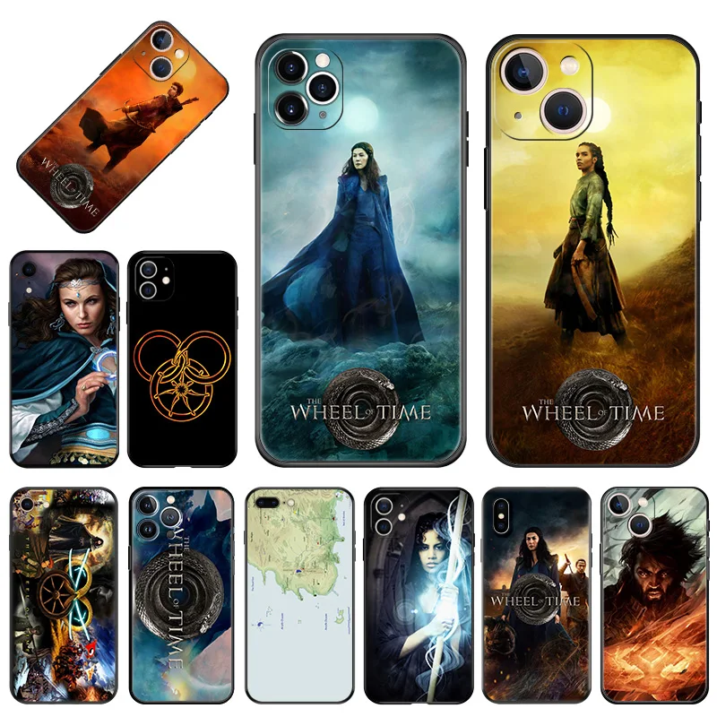 Soft Phone Cases For iphone 16 15 14 13 12 11 Pro XS Max Mini XR 7 8 Plus 16ProMax The Wheel of Time Series Black Matte Cover