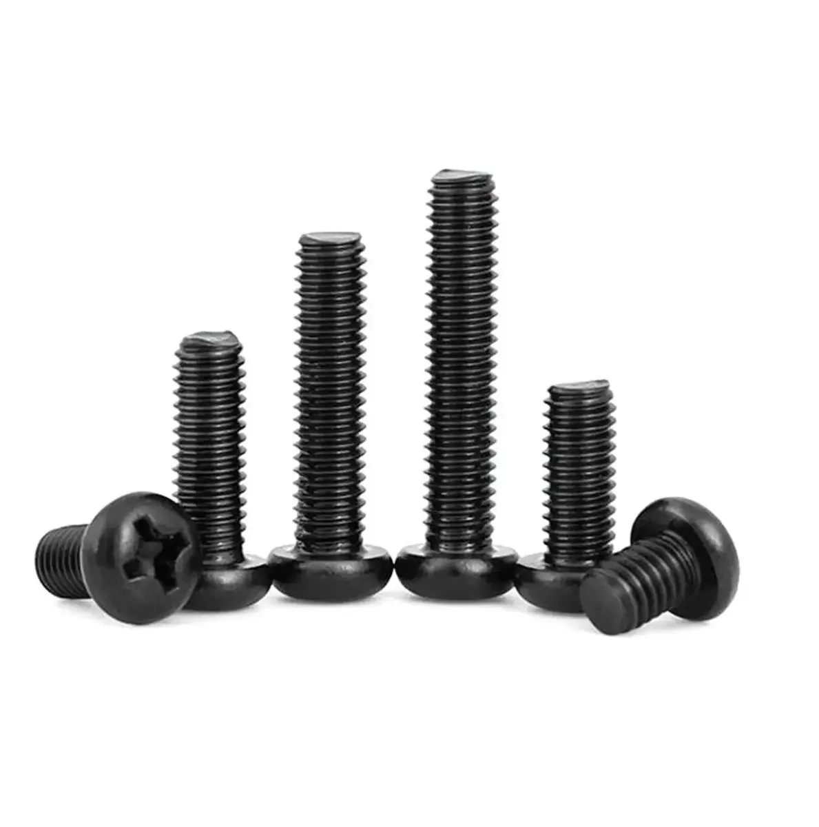 M2 M2.5 M3 M4 M5 Black Carbon Steel Cross Pan Philip Head Screw Machine Screws