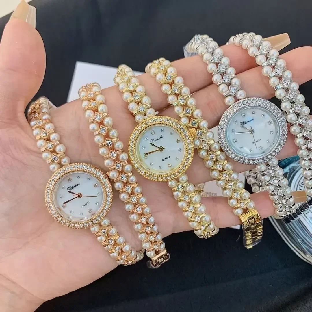 Jam Tangan Kuarsa Wanita Baru Jam Tangan Wanita Baja Tahan Karat Reloj Mujer Jam Persegi Oval Emas Dial Bunga Berlian Sederhana Mewah