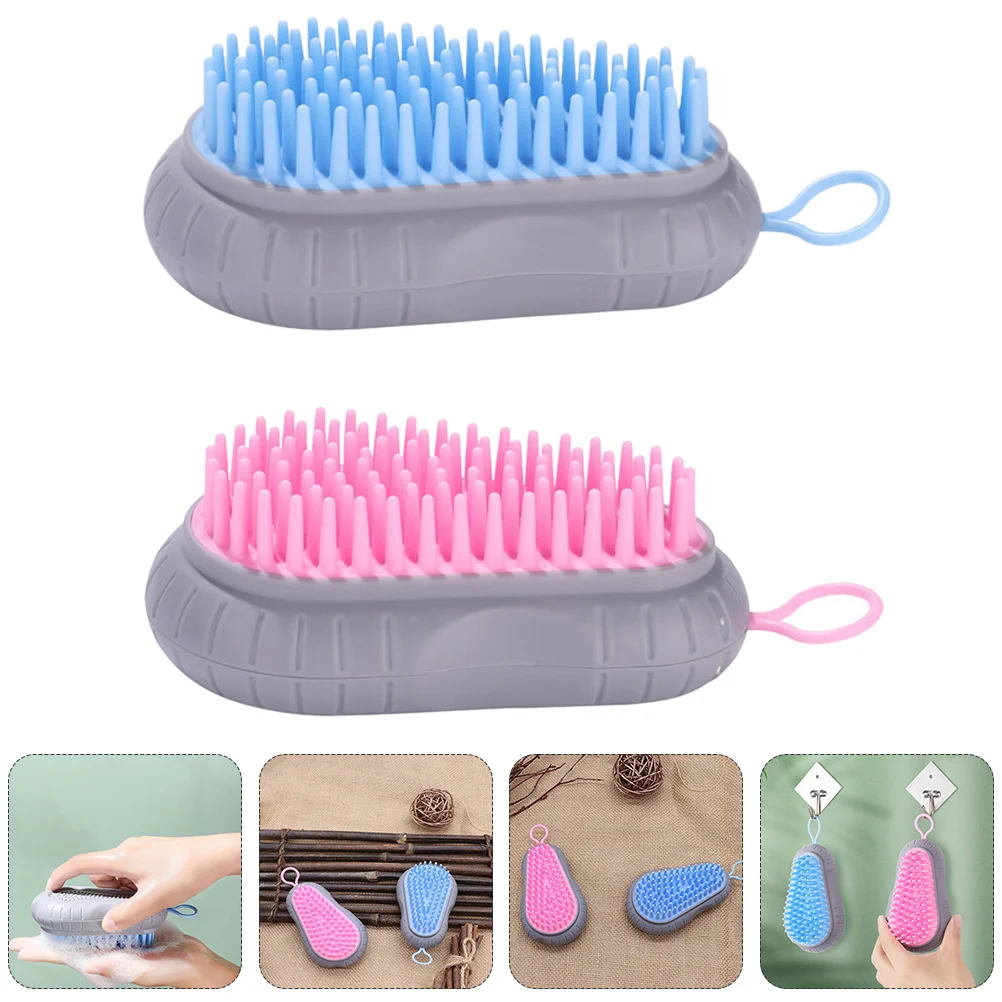 

2pcs Hair Washing Brush Scalp Massager For Deep Cleaning Massage Bathing Tool Home Use Shampoo Comb Hair Cleaner Scalp Scrubber
