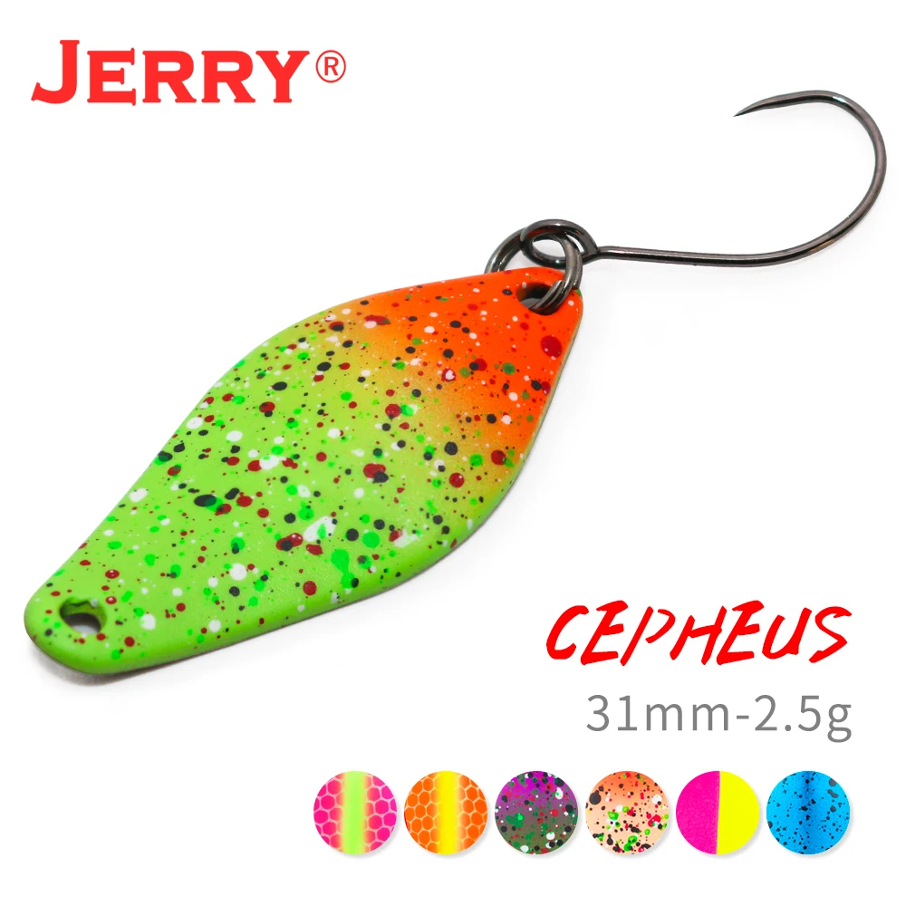 Jerry Cepheus Artificial Aera Trout Spoon Fishing Lure 2.5g Ultralight Bauble Glitter Spinner Baits Perch Bass Fishing Tackle