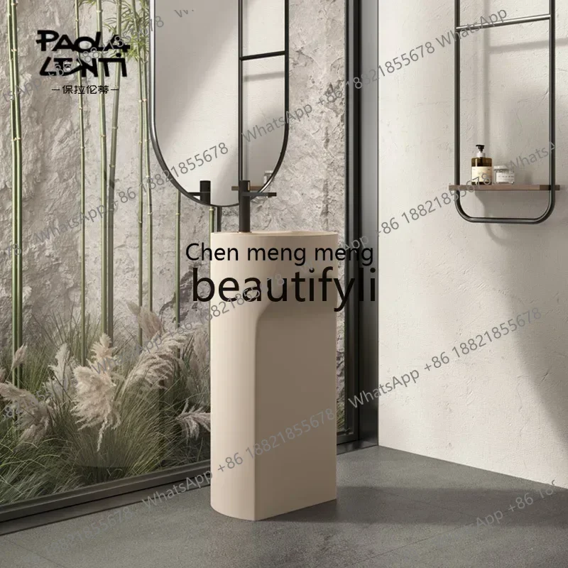 zz 25Hotel bathroom artificial stone wash basin integrated floor washing table column basin