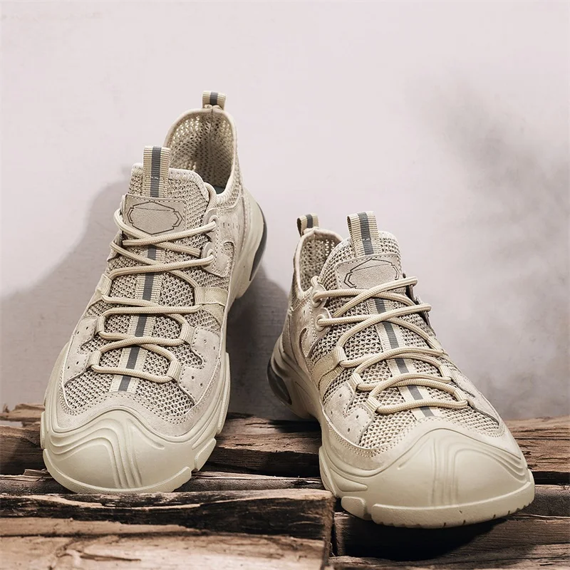 

Summer Men Thin Soft Soled Mesh Casual Shoes Lightweight Durable Outdoor Hiking Mountaineering Sports Shoes