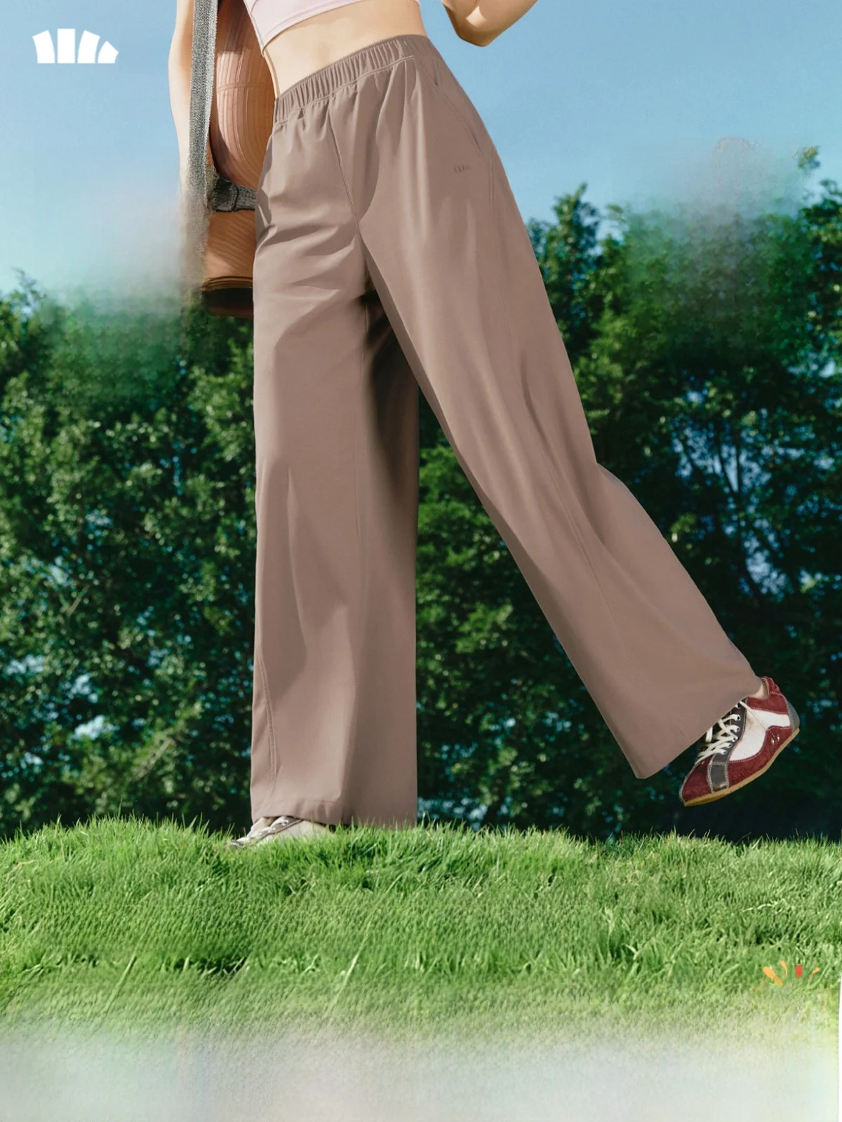 

Banana Le Women's Summer New Cool Feeling Wide Leg Pants Trousers High Elastic Qui Dry Sports Pants Casual High Waist Nylon