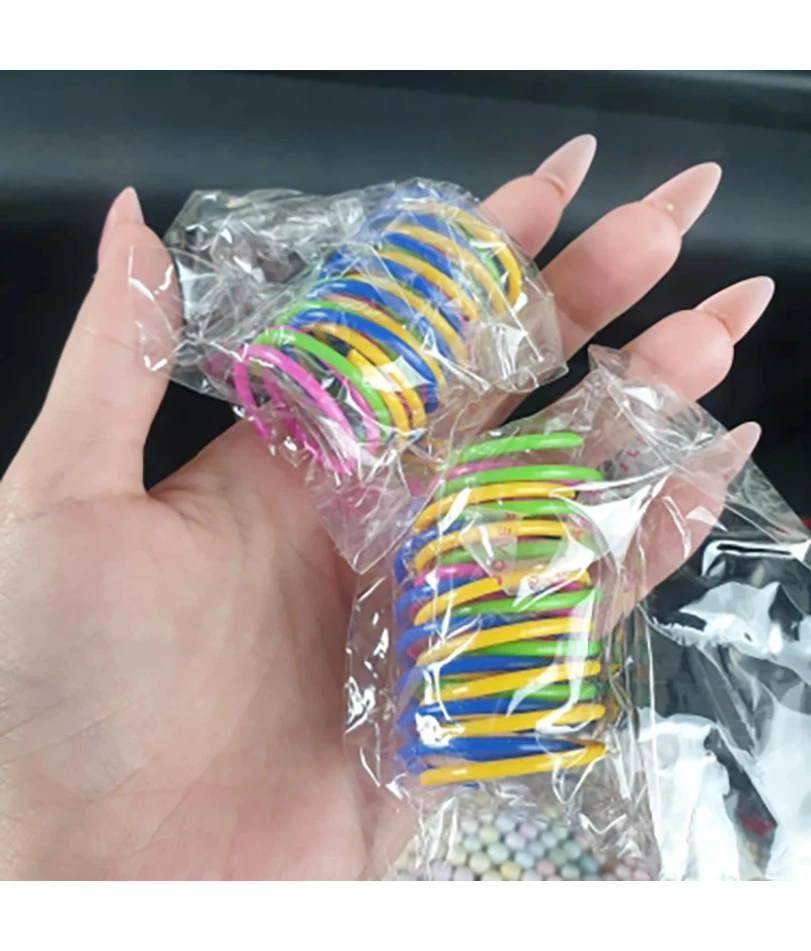 هريرة القط لعب واسعة دائم الثقيلة قياس القط الربيع لعبة الينابيع الملونة القط الحيوانات الأليفة لعبة لفائف دوامة الينابيع 4/8/16/20 قطعة