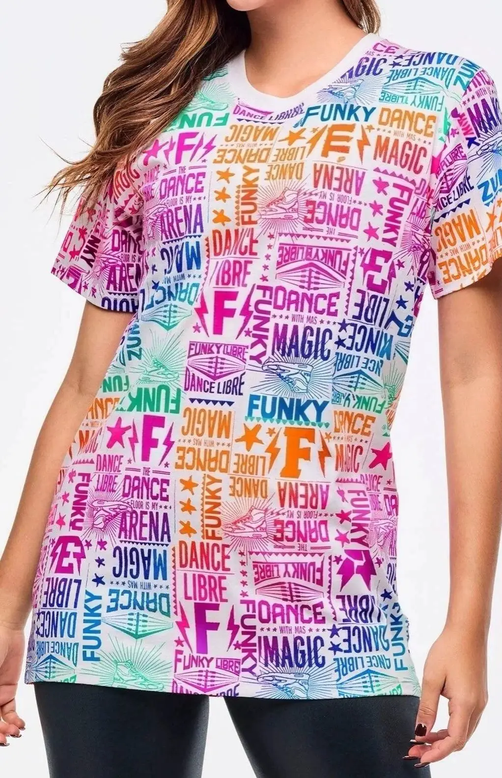 ملابس اللياقة البدنية الجديدة ملابس الرقص الرياضية الجري تي شيرت فضفاض تي شيرت 0305