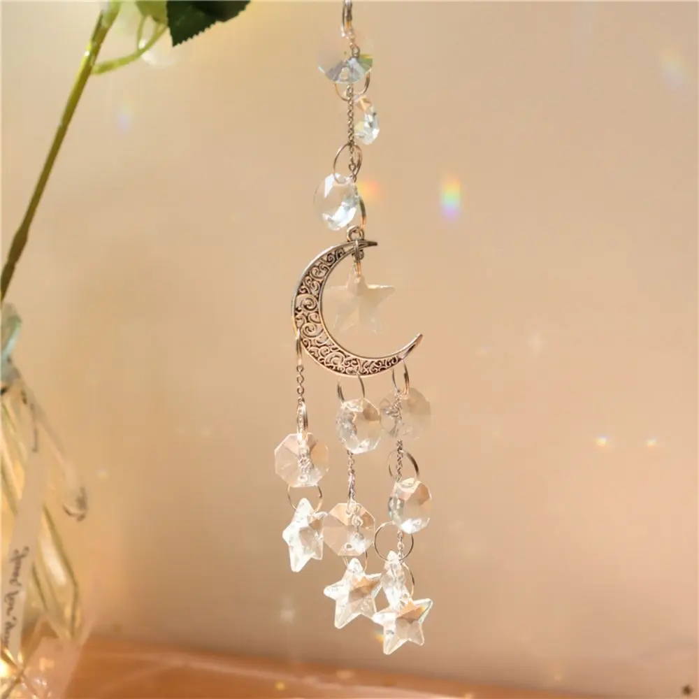 Crystal Wind Chime Hangings Pendant Gold Silver Series Star Moon Creative Home Aeolian Car Ornament