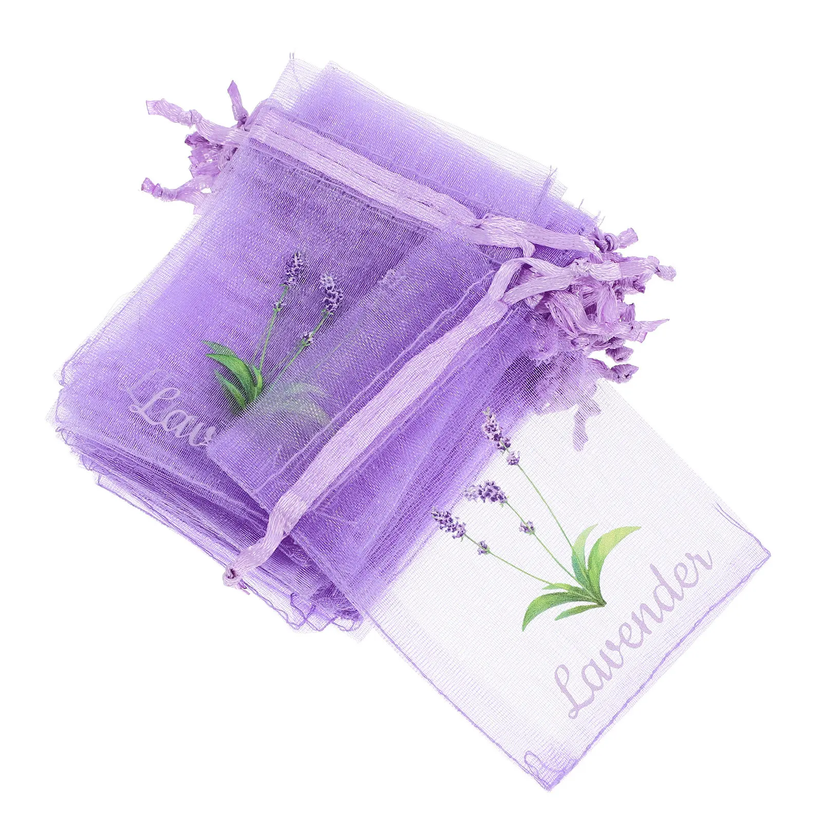30Pcs Lavender Sachet Bags Empty Drawstring Mesh Pouches Multipurpose Aromatherapy Fragrance Bags Closet Storage Dried Flower