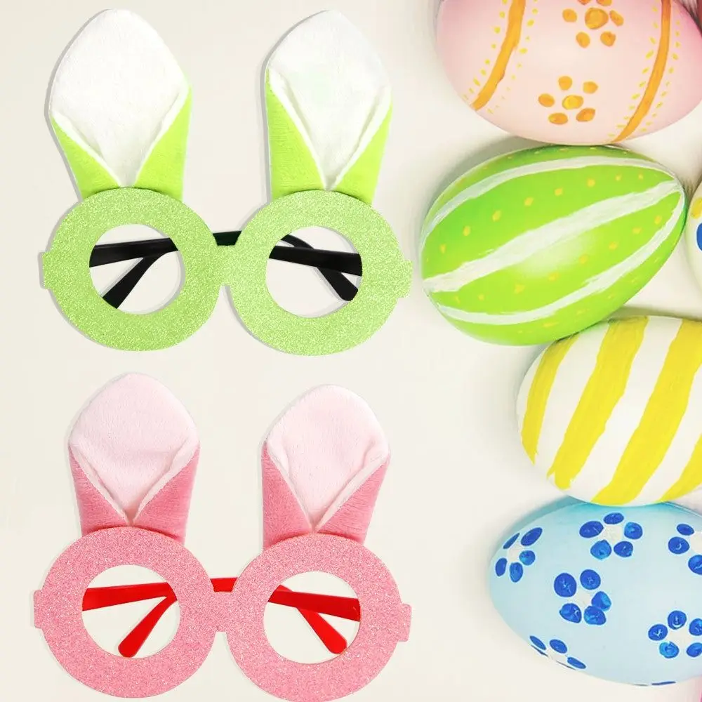 

Cute Easter Glasses Frame Handmade Plush Easter Bunny Ears Glasses Exquisite Costume Eyeglasses Holiday Party Decoration