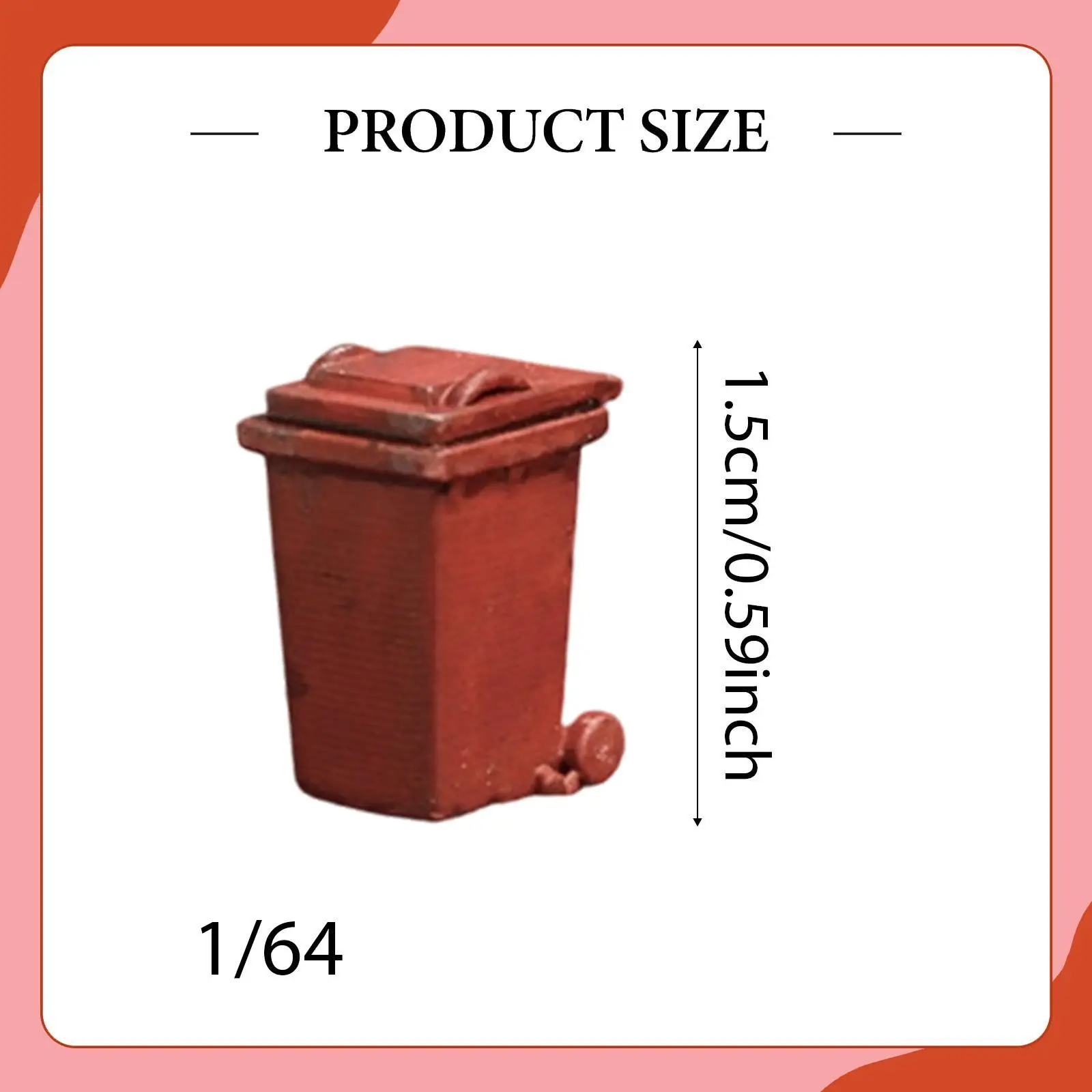 ถังขยะจิ๋วขนาด 1:64 แบบจำลอง ภาชนะแยกประเภทขยะขนาดเล็ก อุปกรณ์ตกแต่งบ้านตุ๊กตา ของเล่นจำลอง ถังขยะจำลอง อุปกรณ์ประกอบฉากสำหรับงาน DIY