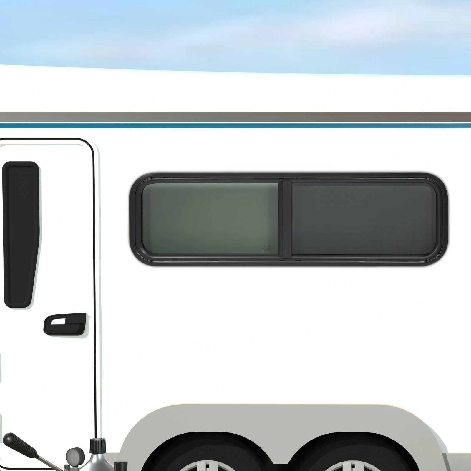 الحديثة 42*12 بوصة مستطيلة سبائك الألومنيوم نافذة RV مع تصاعد حلقة الكسوة لسمك لوحة معدنية 2-6 مللي متر أو 48-55 مللي متر #5