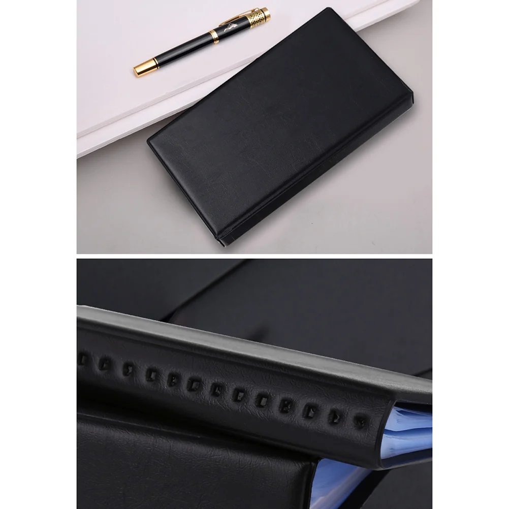 

2Pcs Creative PVC Organizer Book Holds 120 Cards Highly Transparent Pages Secure Binding Storage Folder for Office Home School