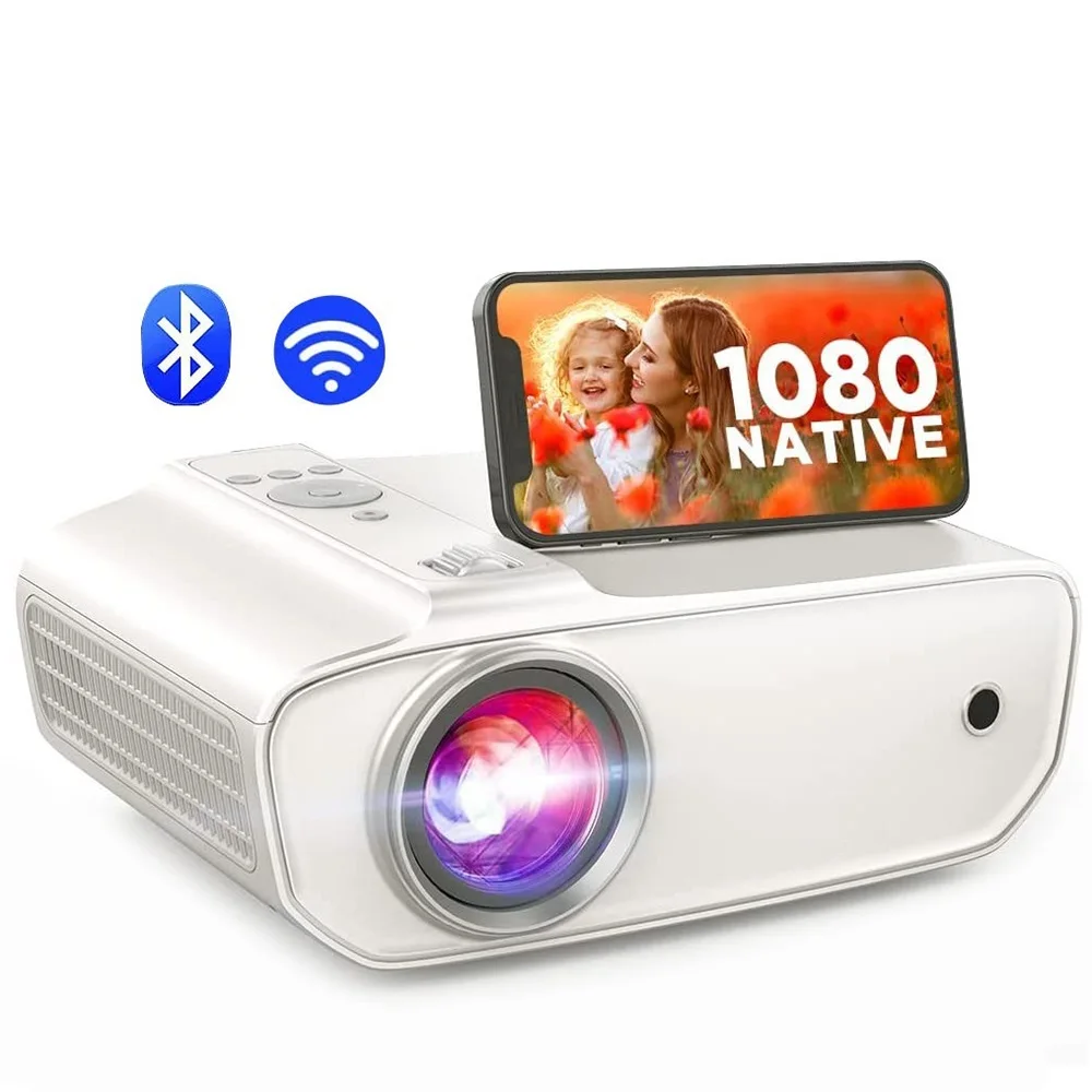 Top! P69 Projector Full HD 1080P Video 8500 Lumens Miracast Video Home Theater For Phone Compatible with HDMI WiFi Bluetooth