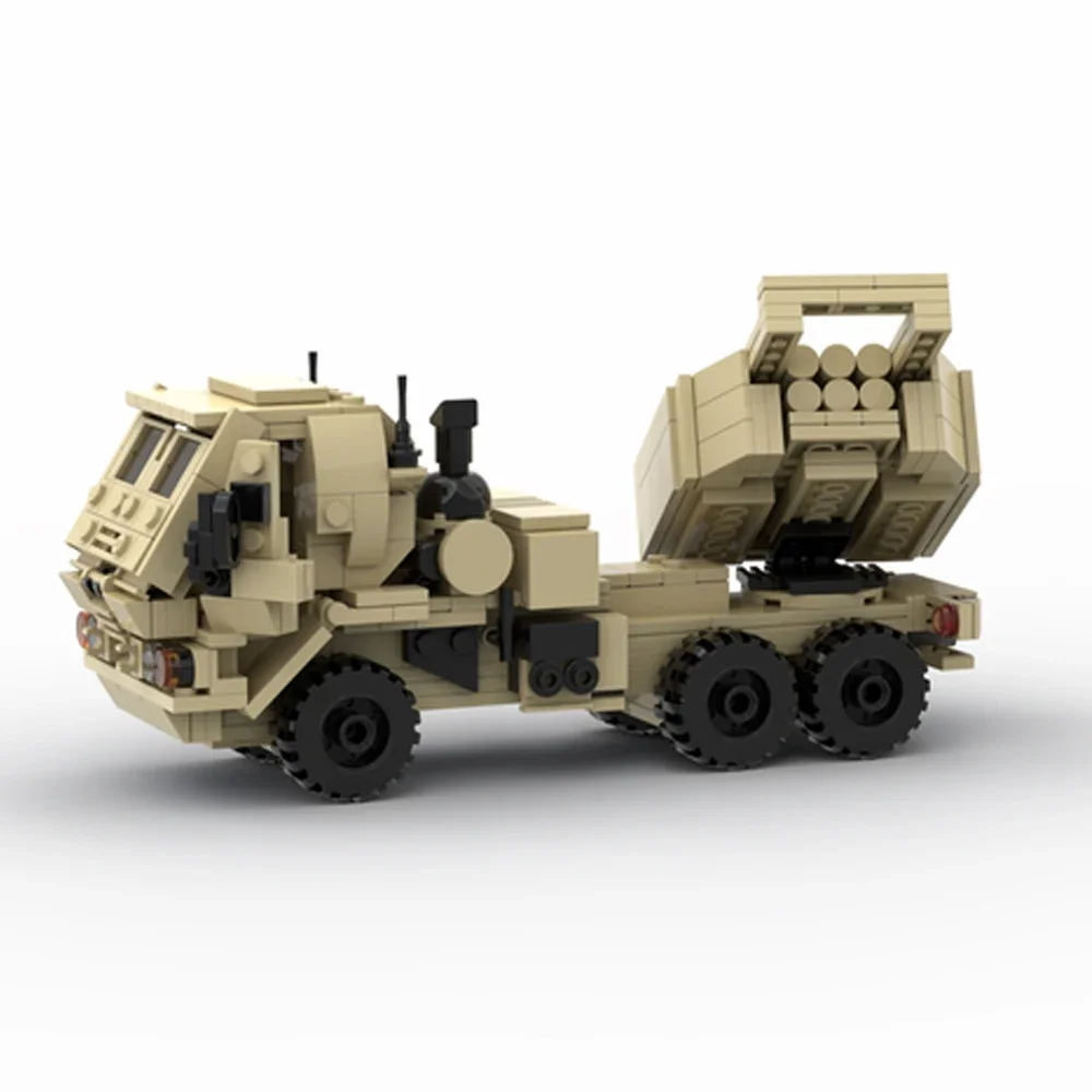 Moc m142 himars lançador de foguetes veículo blindado bloco de construção modelo coleção do exército veículo militar série tijolos brinquedos presente do miúdo