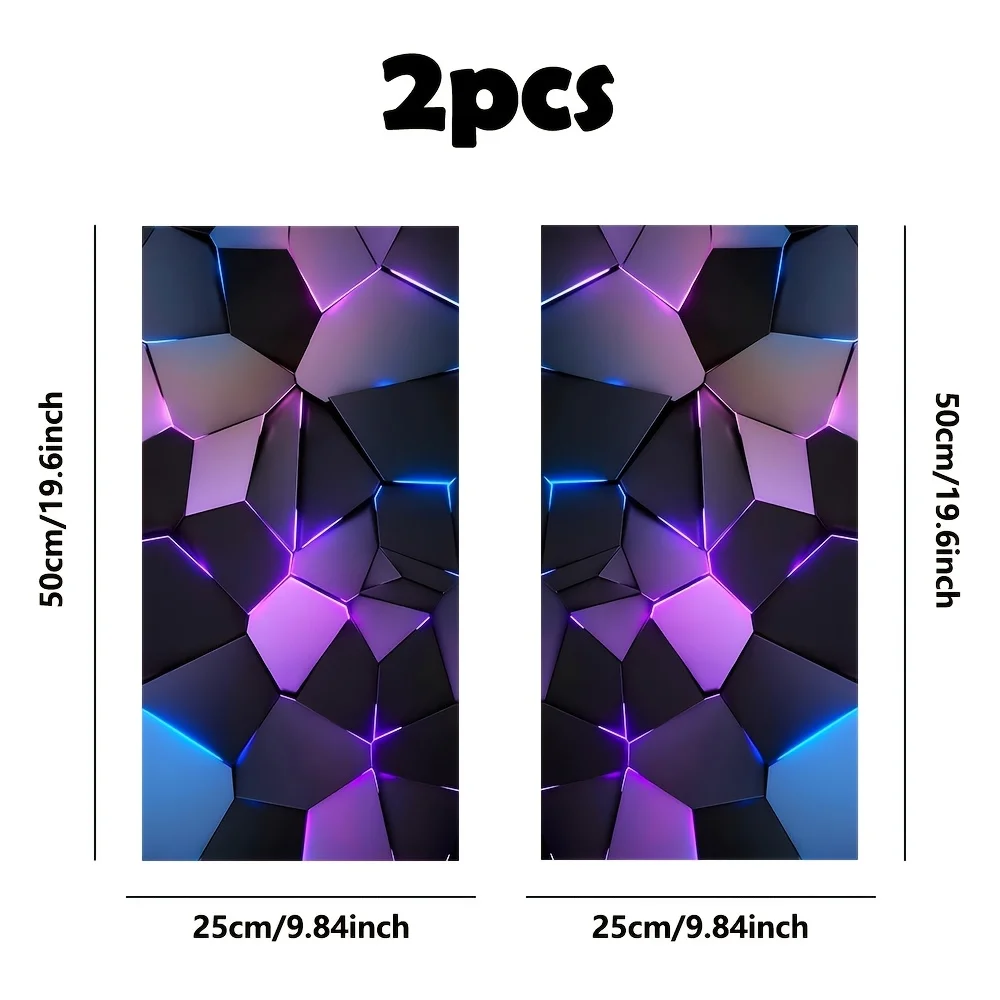 Set of 2 laser-cut irregular checkered vinyl car decals, easy to apply with self-adhesive backing, scratch-resistant,