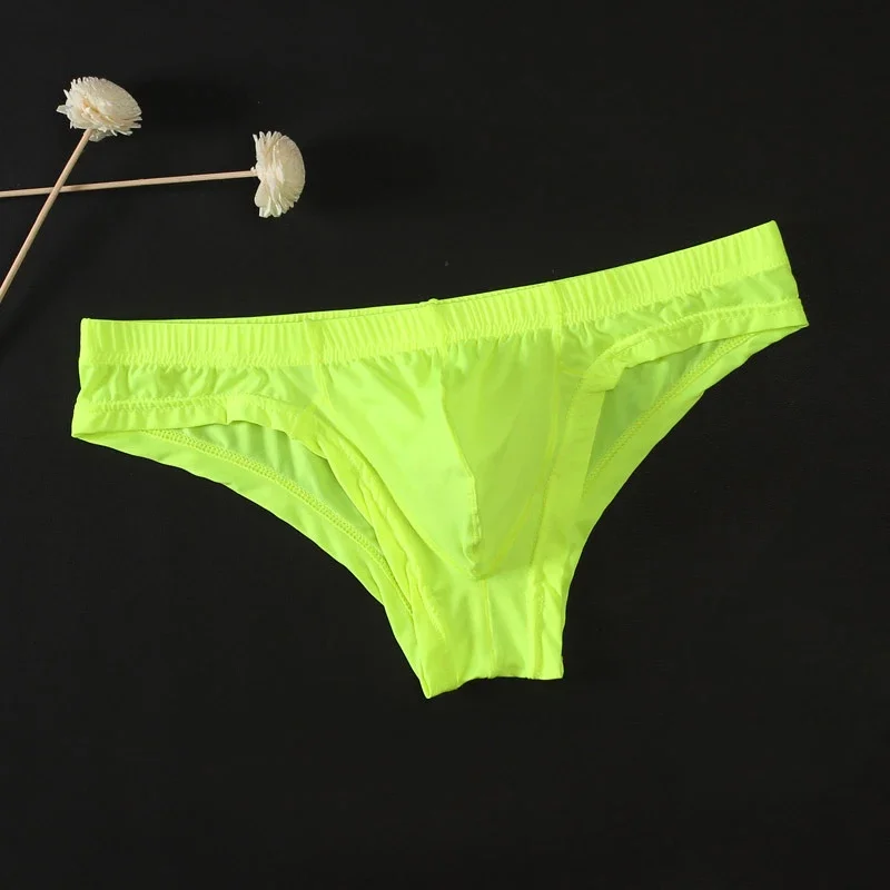

Men's Sexy Transparent Low-Waisted Breathable Bulge Pouch Underpants Briefs High Quality Soft Comfortable Thong