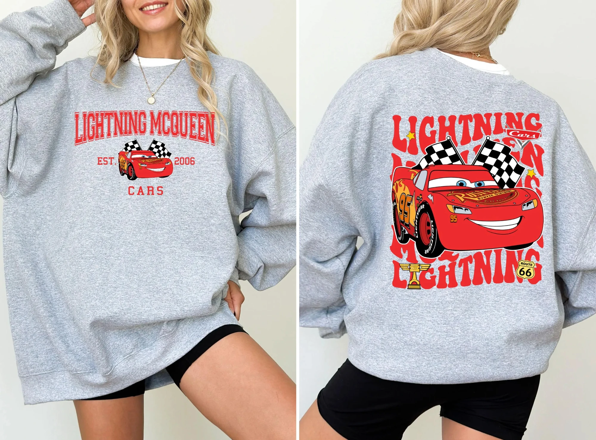 2022 Disney Pixar Cars Sweatshirt Lightning McQueen Sweatshirt Radiator Springs Piston Cup Sweatshirt Cars Est 2006 Sweatshirt
